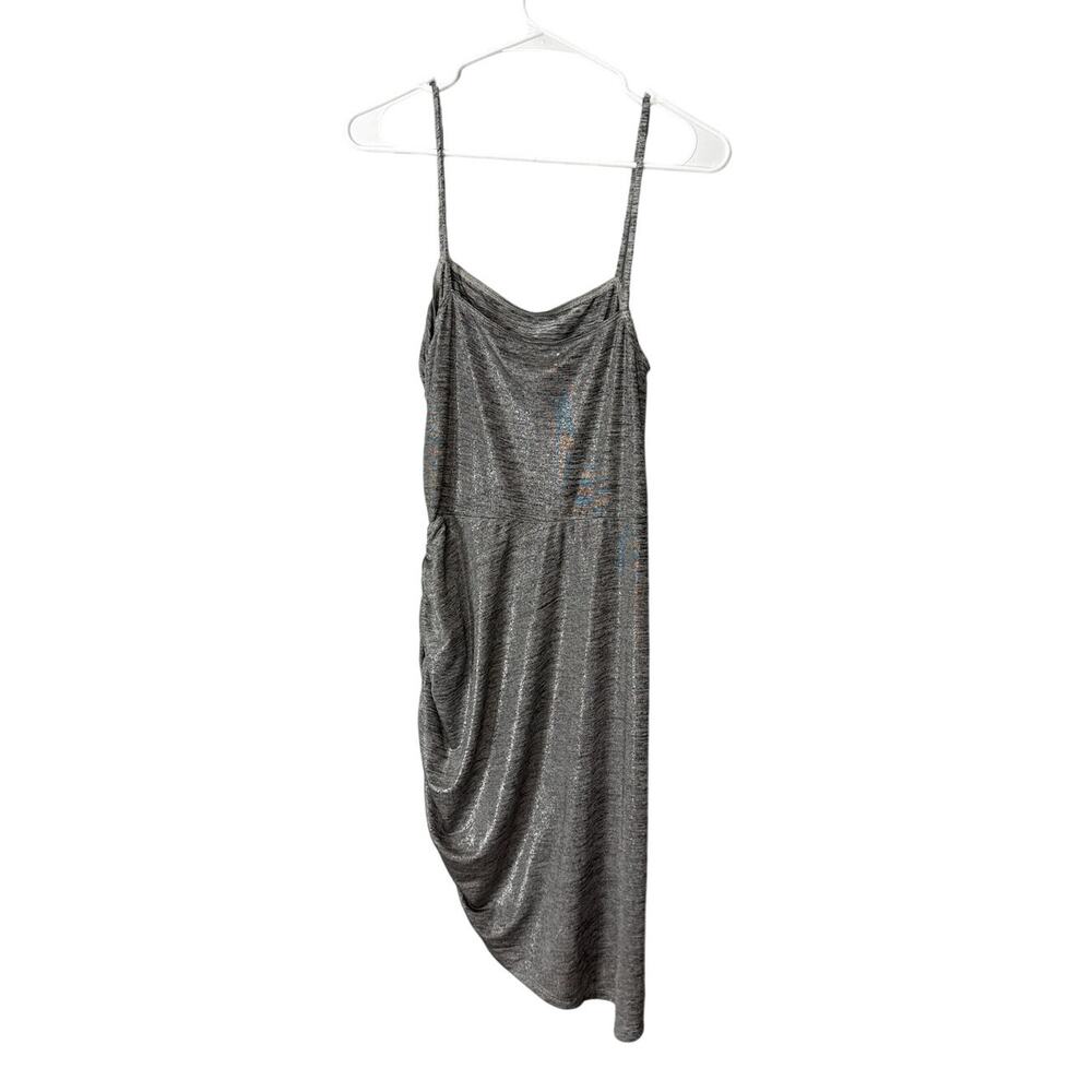 Reformation Asymmetrical Silver Dress Size Small - Picture 3 of 6